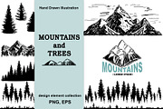Mountains and trees sketch, an Object Graphic by Live line (Thumbnail 1 of 6)