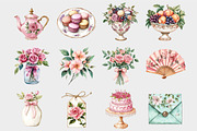 Watercolor Afternoon Tea Clipart, a Seasonal Illustration by Design Market (Thumbnail 5 of 5)