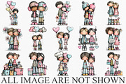 Whimsical Valentine Lovers Clipart, an Illustration by Canvas Craft (Thumbnail 3 of 6)