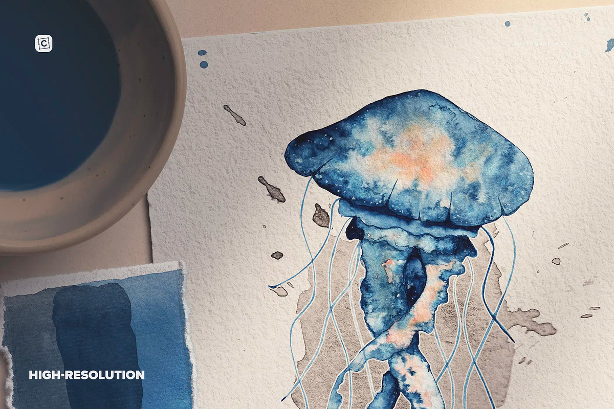 Two A5 Watercolor Paper Mockup, a Product Mockup by Custom Scene (Photo 3 of 10)