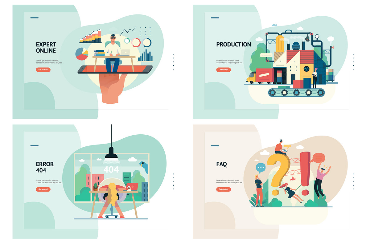 Company website vector Illustrations, a Work Illustration by Grivina's shop (Photo 14 of 26)