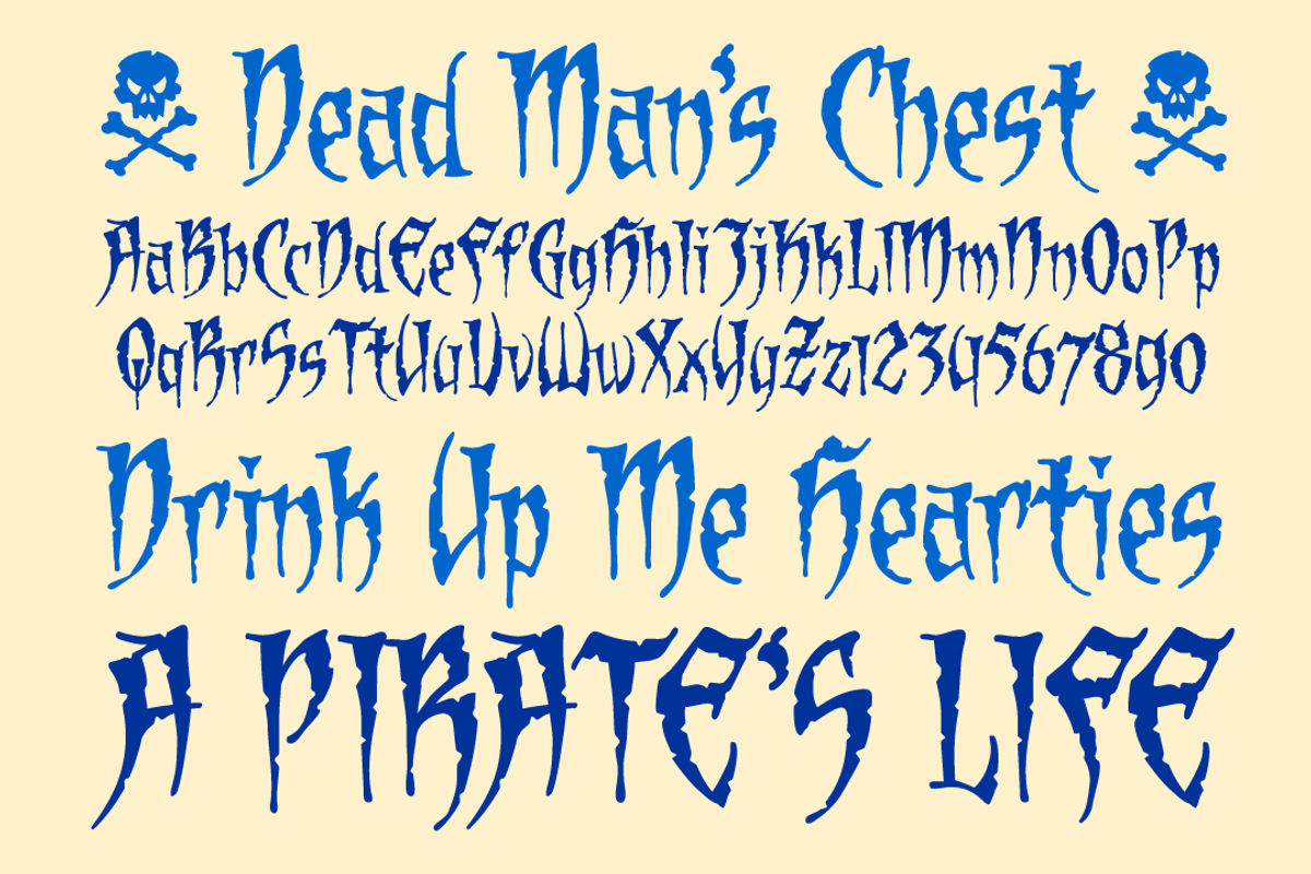 Dead Man's Chest - pirate fonts, a Blackletter Font by Comicraft Fonts (Photo 2 of 5)