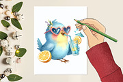 Quirky Whimsical Summer Birds Clipar, a Graphic by designcity5 (Thumbnail 4 of 5)