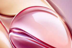 Dynamic liquid forms with glossy glass like texture creating smo, a Photo by Studio ANNA