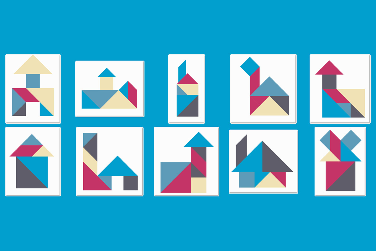 25 Tangram Houses, an Object Graphic by Kseniya-Omega (Photo 2 of 4)
