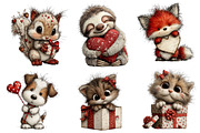 Valentine Whimsical Animals Clipart, an Illustration by Dream Creation (Thumbnail 2 of 8)