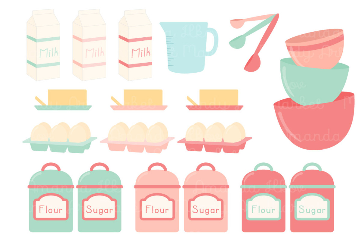 Mint & Coral Baking Clipart, an Illustration by Amanda Ilkov (Photo 4 of 4)