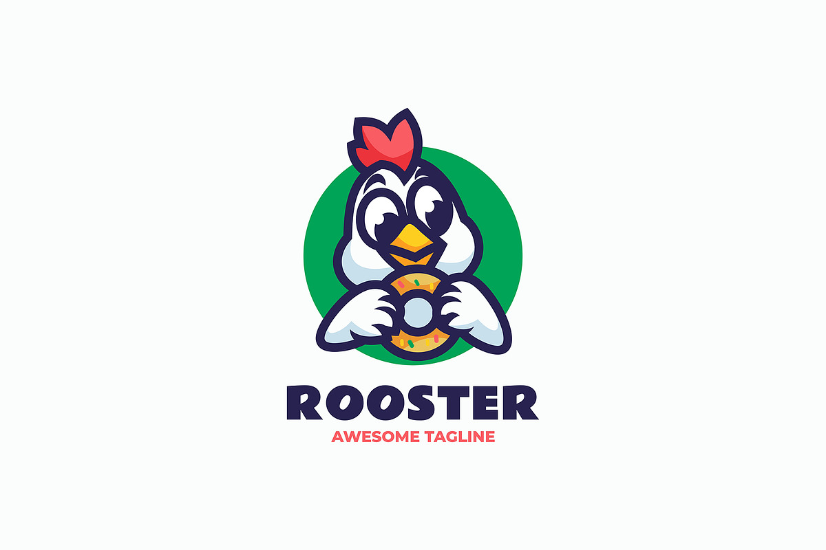 Rooster Mascot Cartoon Logo, a Branding & Logo Template by Artnivora.Std