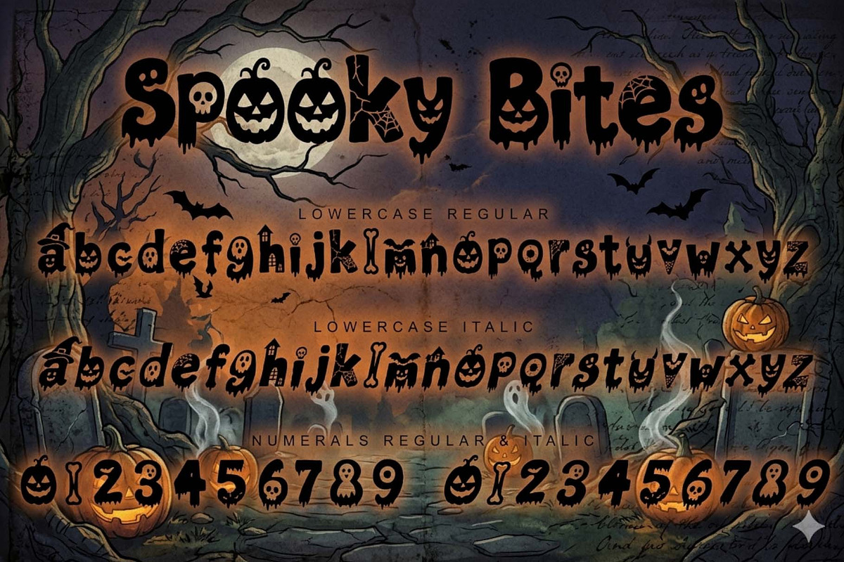 Spooky Bites, a Blackletter Font by Yoga Letter (Photo 7 of 10)