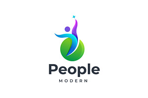 Winner People Happy Colorful Logo