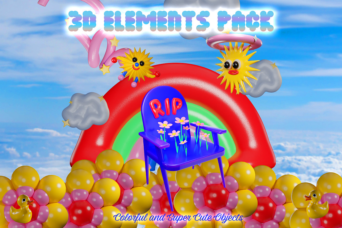Colorful and Super Cute Objects, an Object Graphic by Dirtybarn (Photo 1 of 4)