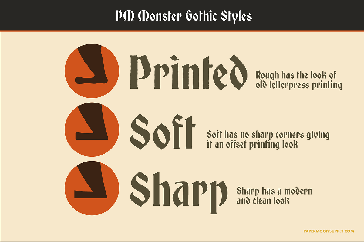 PM Monster Gothic, a Blackletter Font by Paper Moon Graphic Supply (Photo 3 of 13)