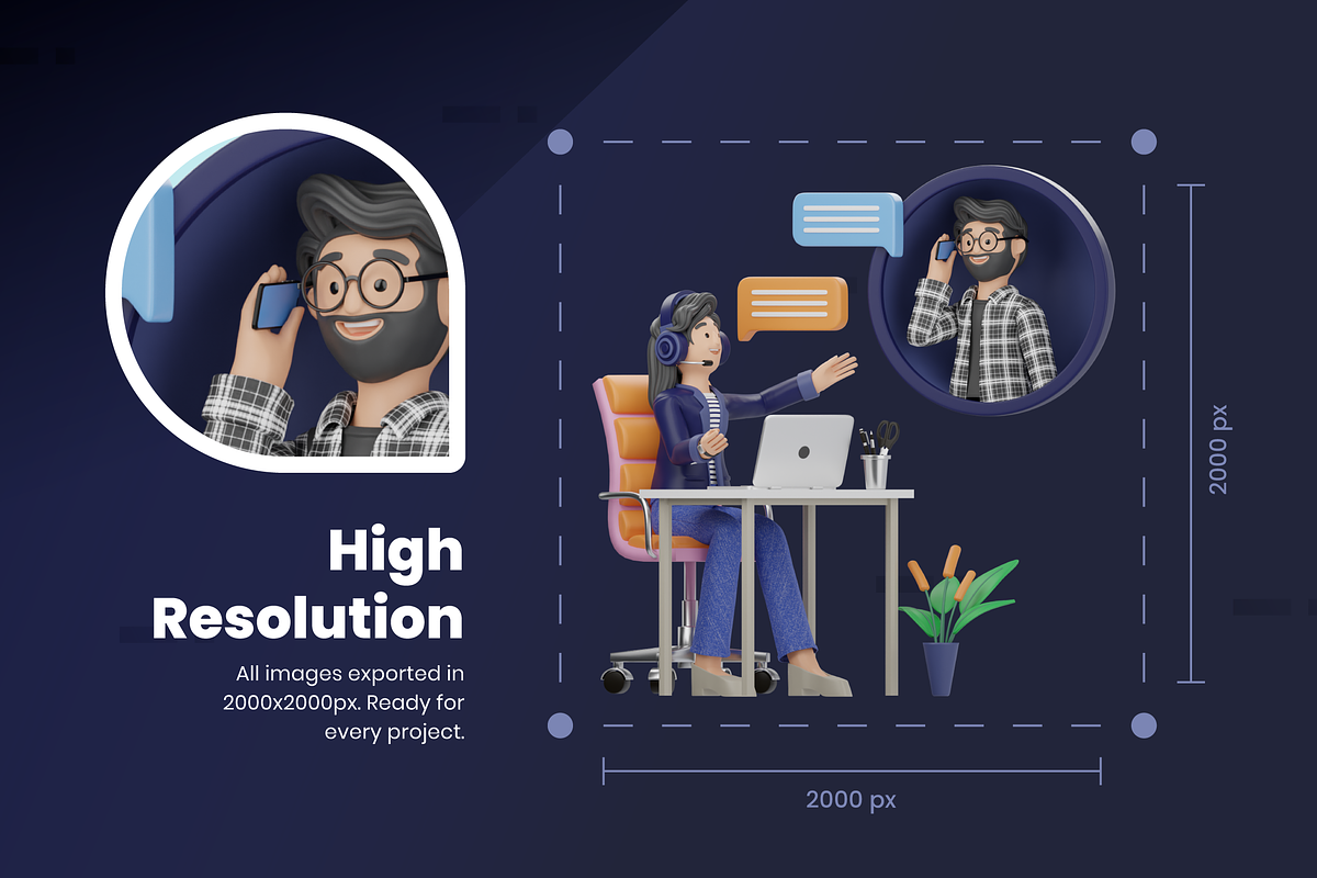3D Career Illustration Set, a Person Illustration by Flat Icons (Photo 3 of 8)
