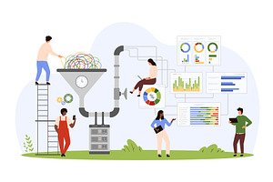 Big digital data analysis, a Technology Illustration by Flashvector