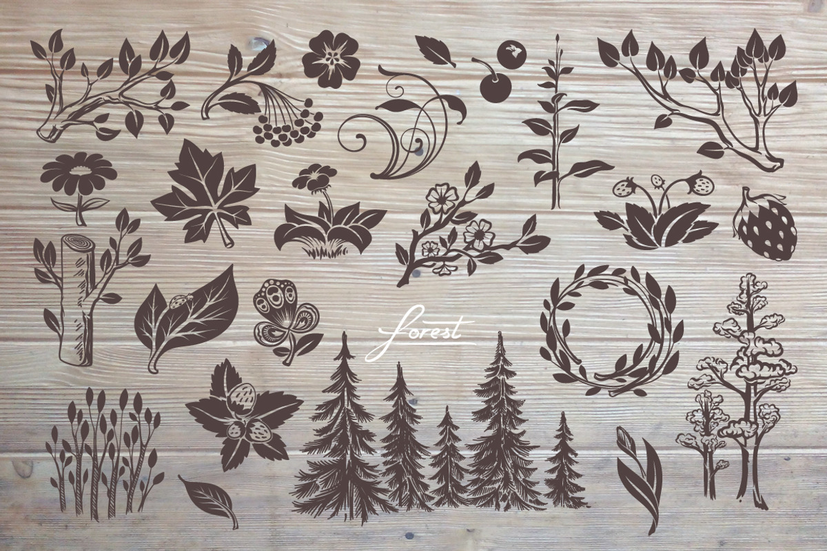 Forest Floral Freehand Drawings, an Illustration by Adiemus (Photo 2 of 5)