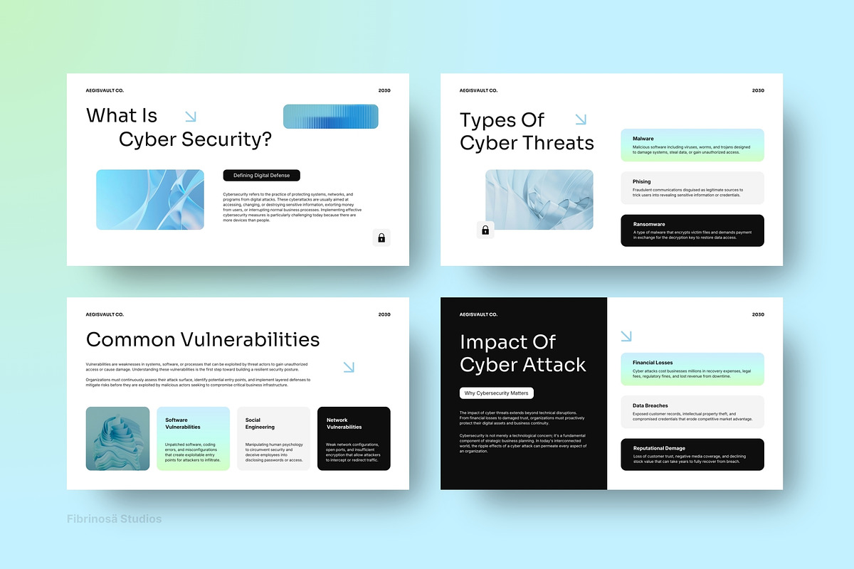 Cybersecurity AI Pitch Deck, a Presentation Template by FIBRINOSÄ (Photo 4 of 7)
