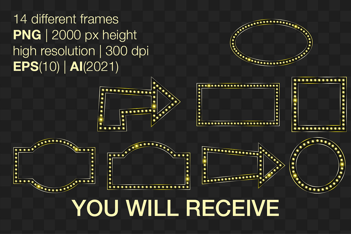 Retro geometric frame signboard EPS, an Object Graphic by MariiaVD (Photo 6 of 8)