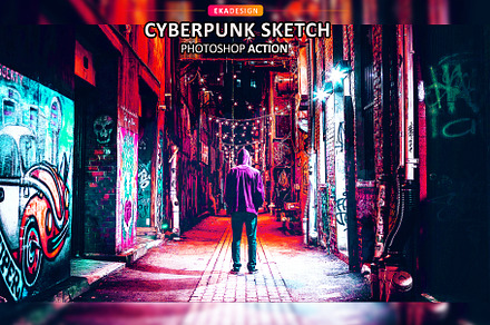 Cyber Punk Sketch Photoshop Action