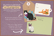 Hand-painted Cats Clip-Art, an Animal Illustration by Cynthia Arre (Thumbnail 2 of 6)