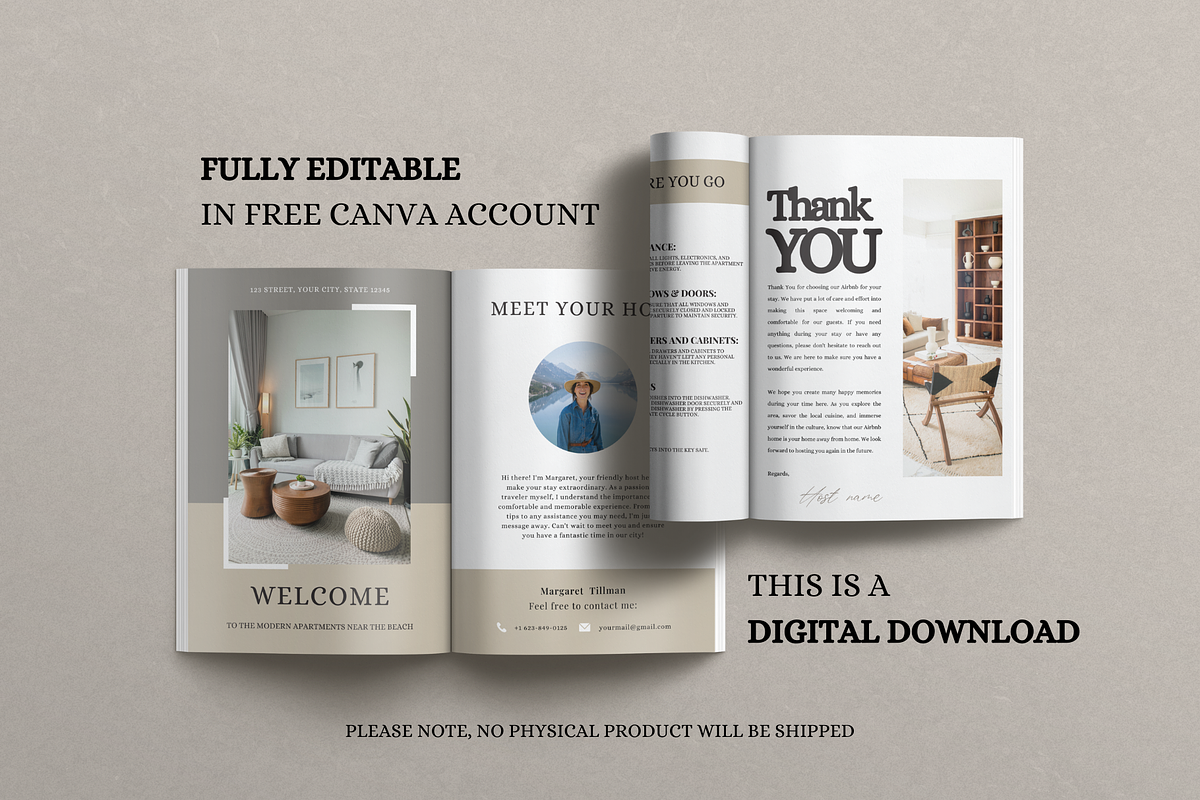 Airbnb Welcome Book Template Canva, a Design Template by LWPRESETS (Photo 4 of 8)