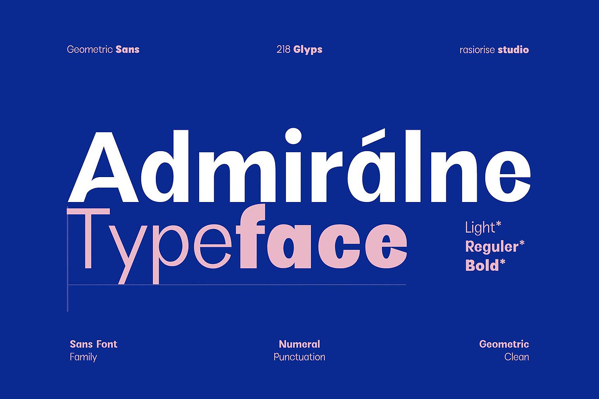 Admiralne Sans Family Font, a Sans Serif Font by Rasiorise Studio (Photo 1 of 15)