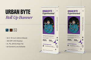 Urban Byte - Roll Up Banner, a Print Template by StreaksideStd