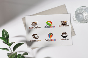 Set Of Coffee Logo Designs Concept