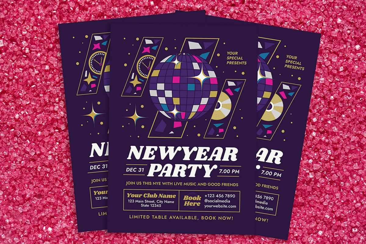 New Year Party Flyer, a Flyer Template by Gumico Studio. (Photo 3 of 3)