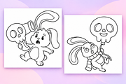 Spooky Bunnies Coloring Pages Vol. 1, an Animal Illustration by Inkivelle Studio (Thumbnail 2 of 3)