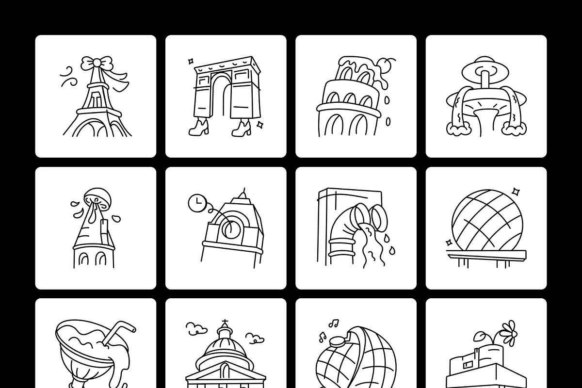 Paris Landmark Icon Set, an Outline Icon by Vectors Market (Photo 7 of 8)