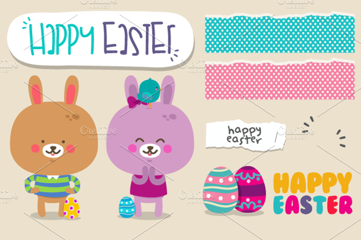 Happy Easter-Scrapbook Elements.Vol1 preview 2