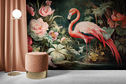 Hand drawn flamingo wallpaper, a Wallpaper Graphic by Muzi pear studio (Thumbnail 3 of 12)