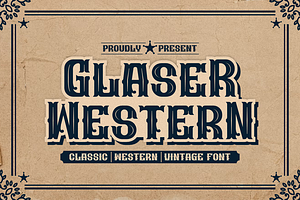 Glaser Western Vintage & Retro Font, a Serif Font by QR Design Studio