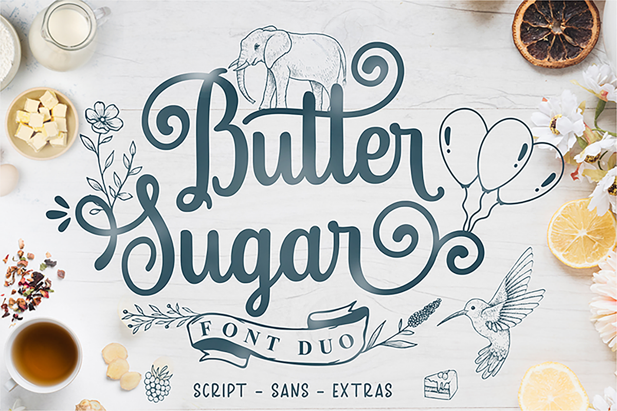 Butter Sugar, a Script Font by Mozatype (Photo 1 of 17)