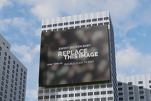 Billboard On Building Mockup