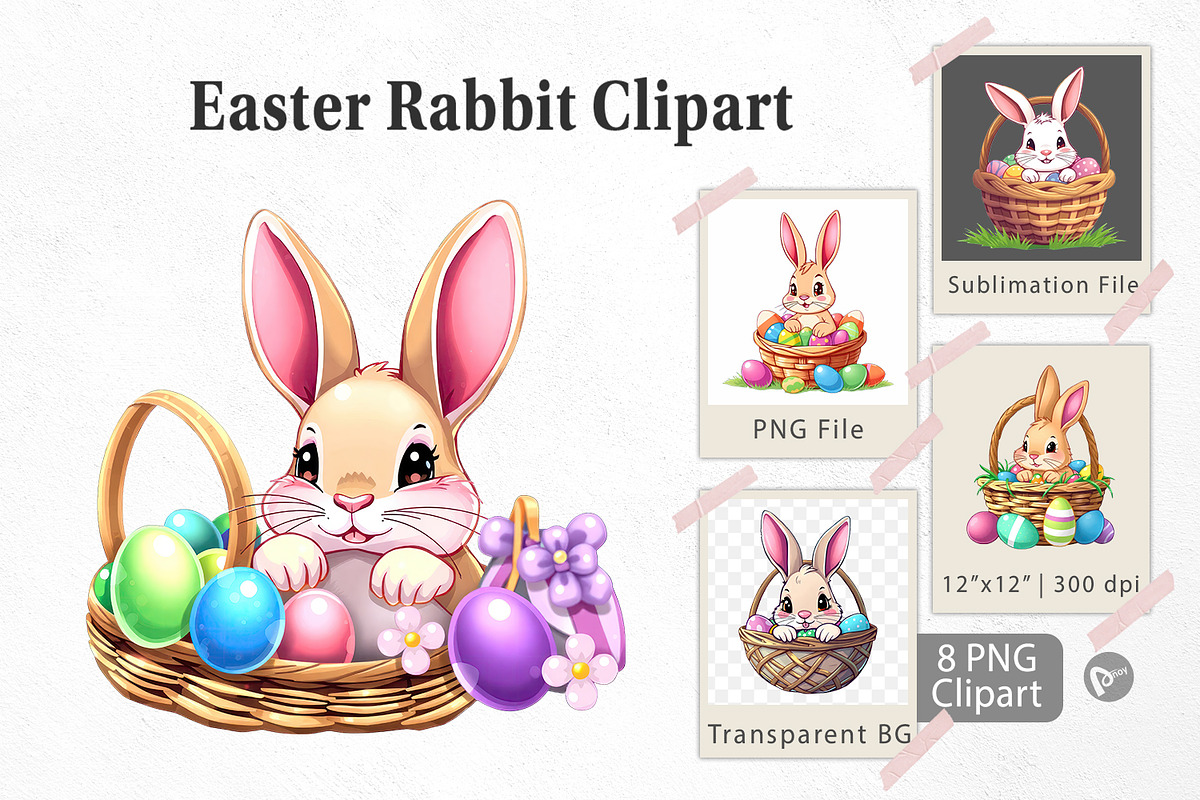 Easter Rabbit Clipart, a Graphic by Artnoy (Photo 1 of 5)