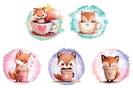 Set of Vector Cute Animals Mascot, an Animal Illustration by Blue Digital Studio