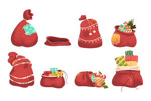 Santa full bags. Red bag with, an Object Illustration by Stock-Smart-Start