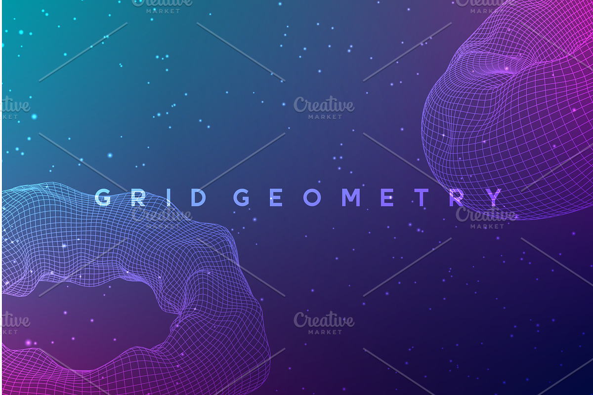 Abstract 3D wireframe background, an Illustration by Liudmyla Matviiets