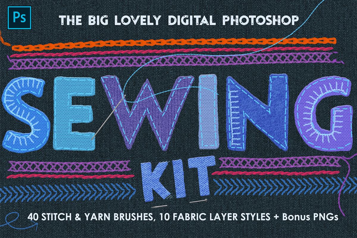 Sewing & Embroidery PS Kit, a Brush Add-On by Mels Brushes (Photo 1 of 5)