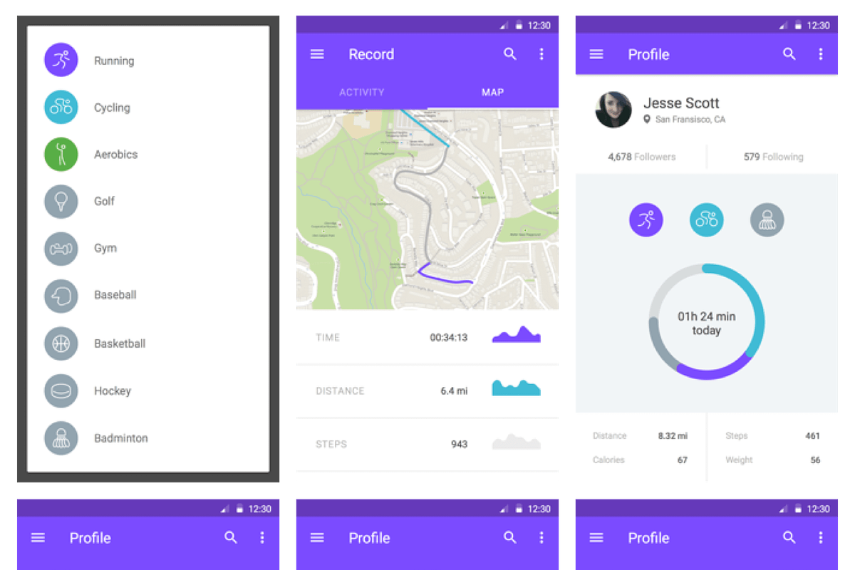 Material UI Kit: Fitness, a Templates & Theme by UI8 (Photo 5 of 7)