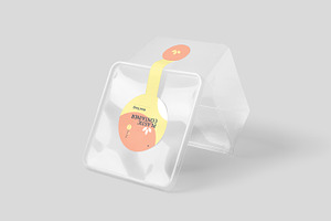 Square Plastic Box Label Mockups