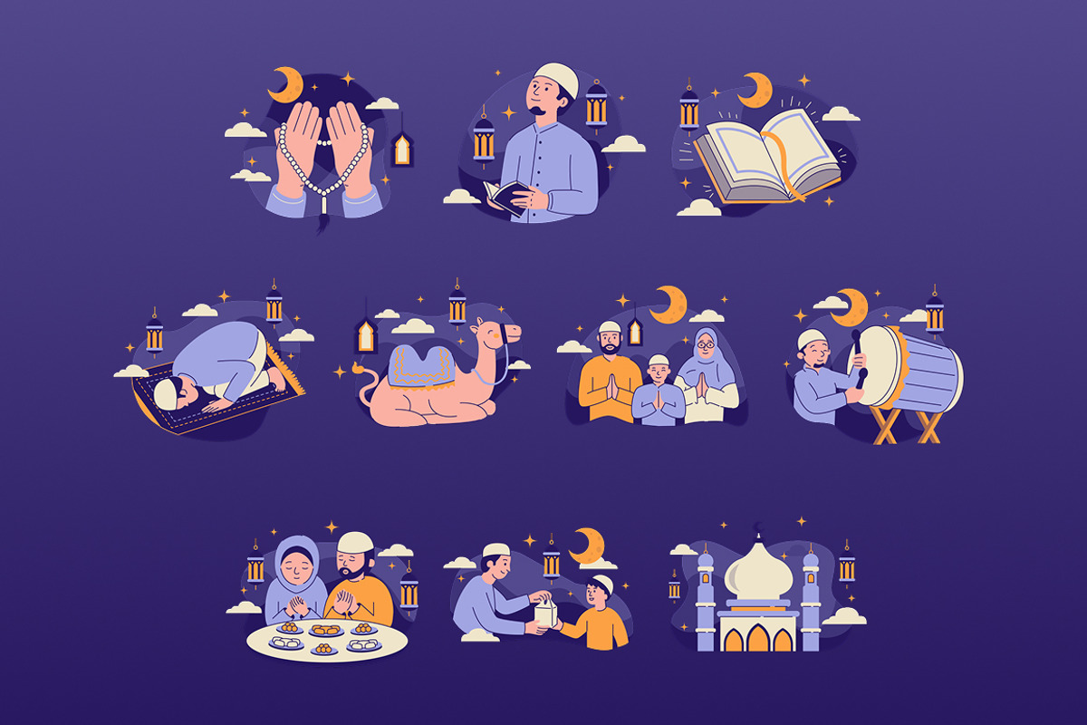 Ramadan Illustration Pack, a Seasonal Illustration by Loin Studio (Photo 3 of 3)