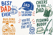 Best Dad Clipart Father's Day PNG, a Seasonal Illustration by SugarCloudStudioArt (Thumbnail 2 of 5)