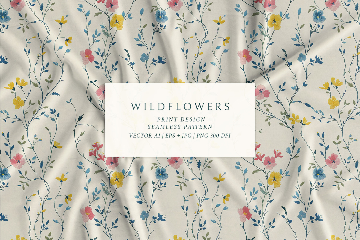 Wildflowers Seamless Pattern, a Pattern Graphic by Olya Creative (Photo 1 of 7)