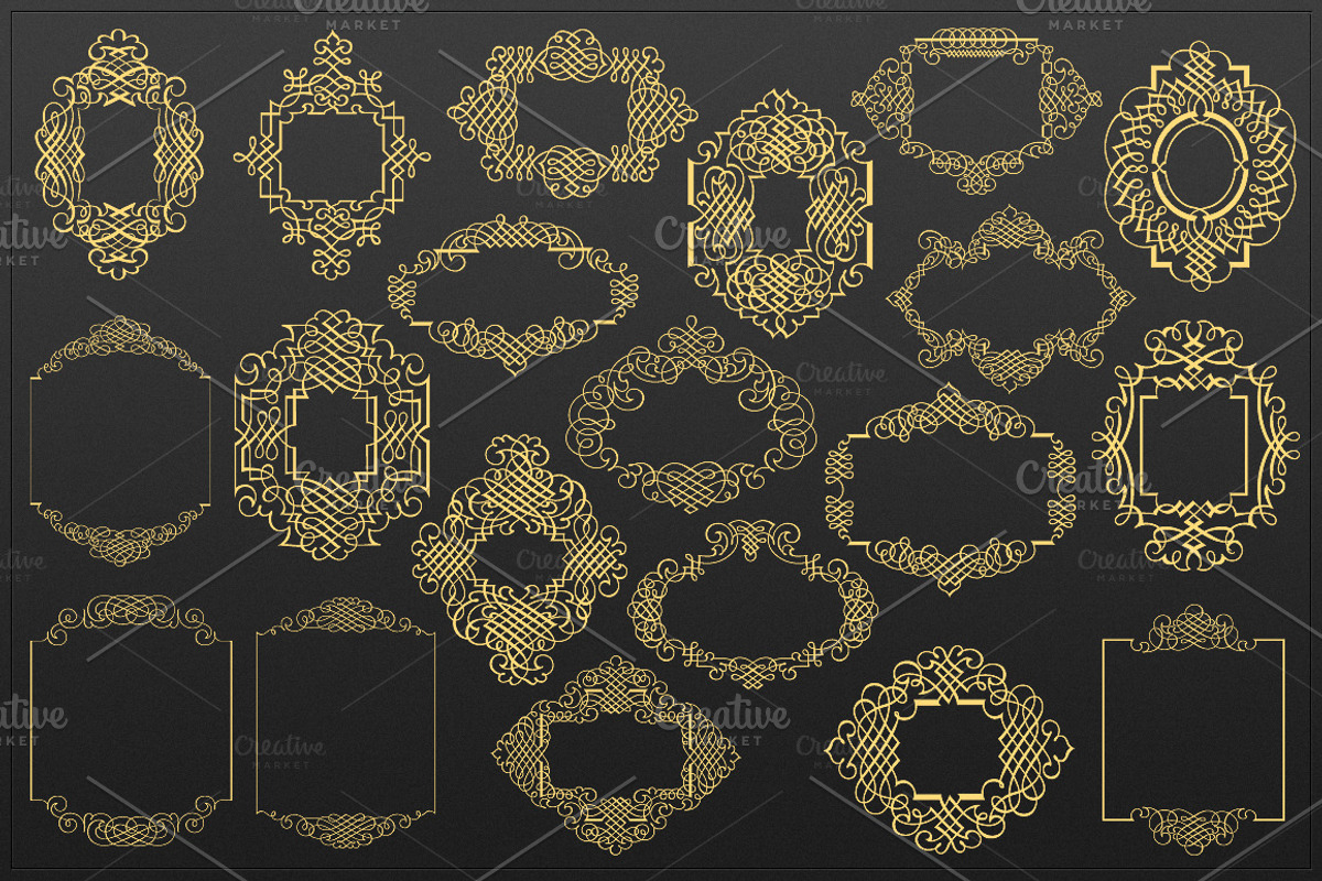 100 Calligraphic Vector Frames Set, a Decorative Illustration by Zver (Photo 5 of 6)