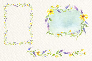 Wildflowers Watercolor Clip Art