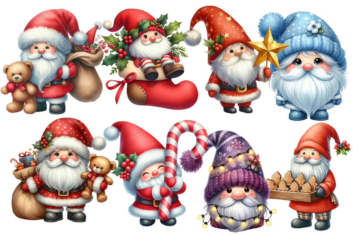 Christmas Gnome Sublimation Clipart, an Illustration by Designworld (Photo 4 of 6)