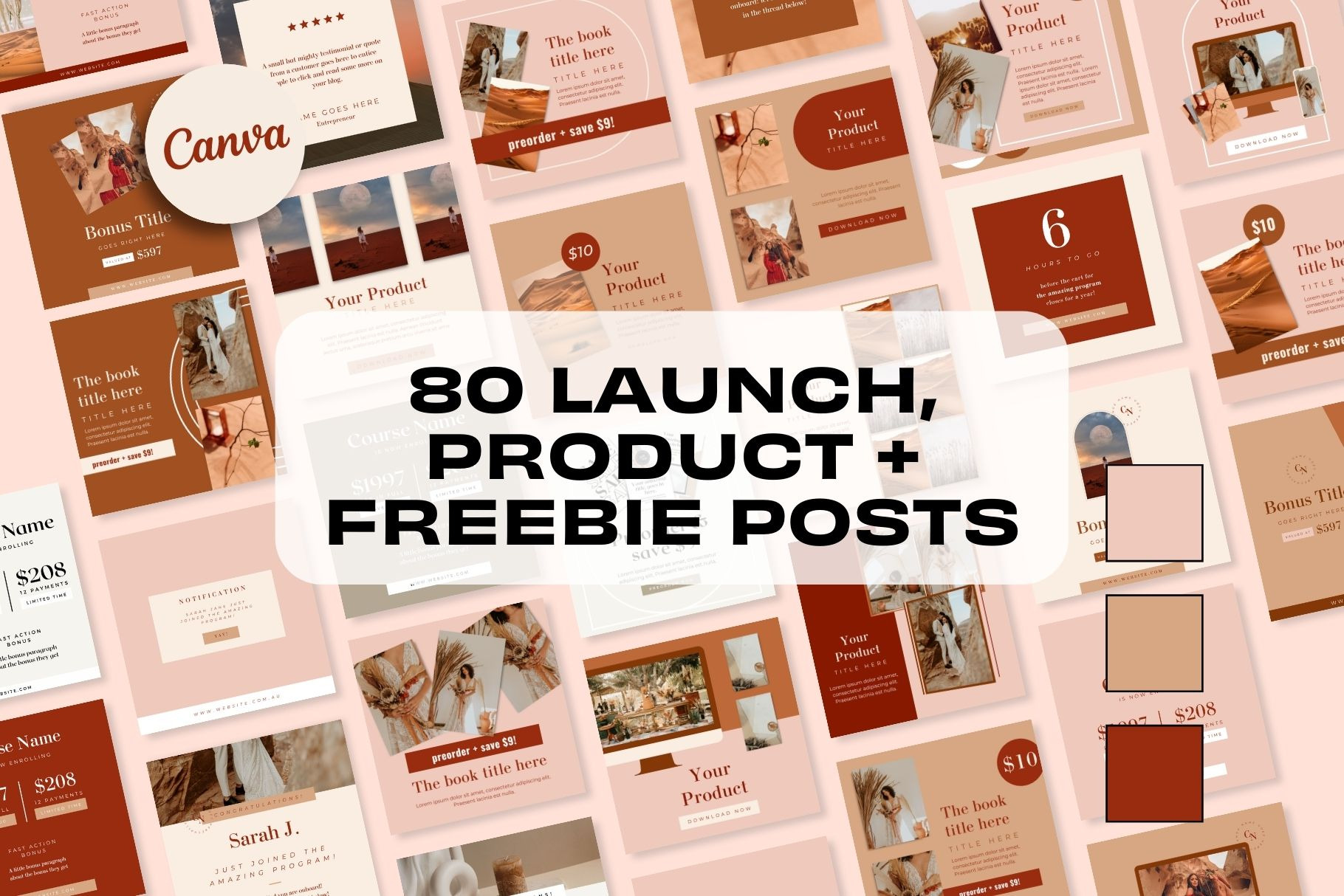 80 Launch Posts - Desert Boho, a Social Media Template by Freedom ...