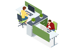 Isometric vector illustration of two, a Finance Illustration by Golden Sikorka